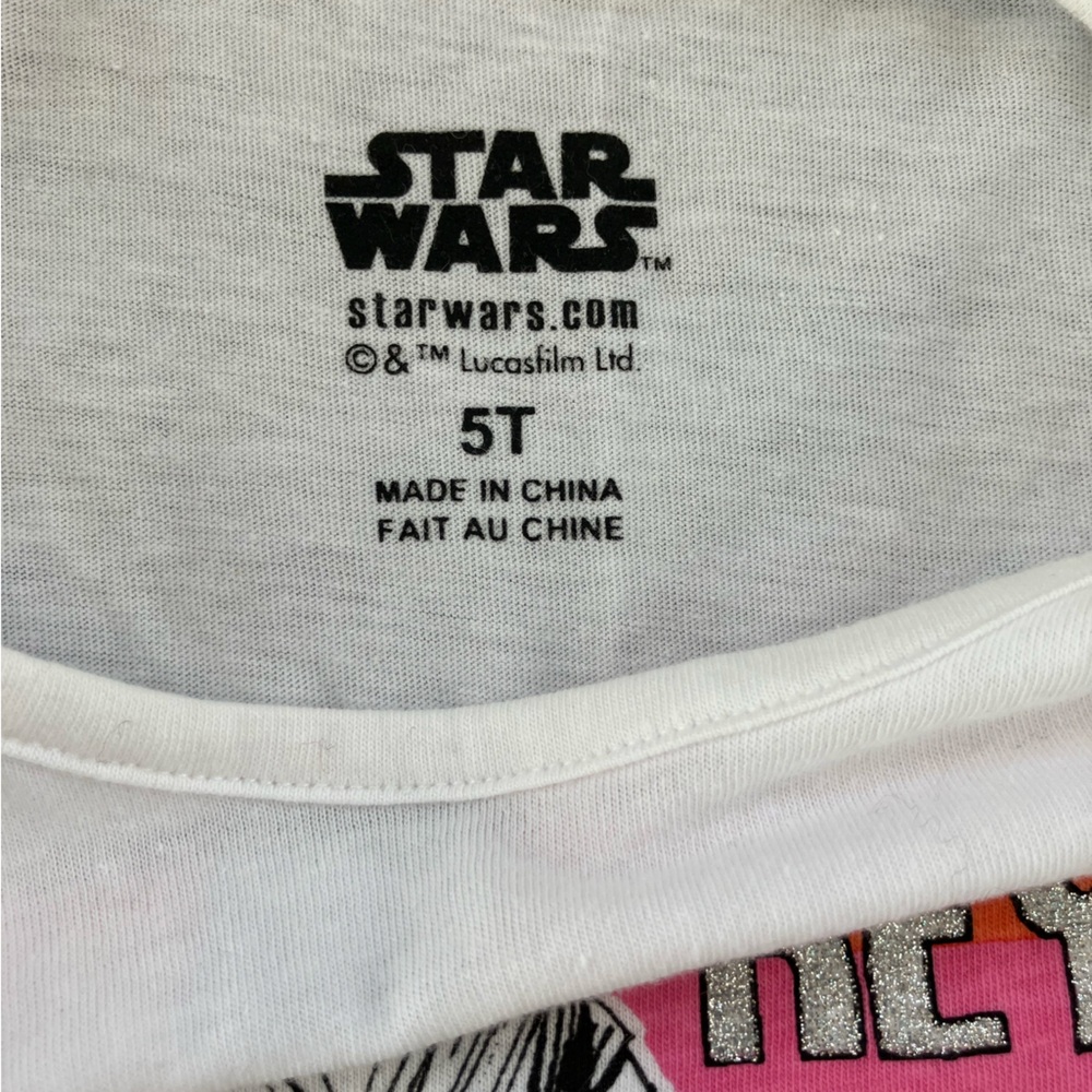 Star Wars White Tee with Colorful Rey Design - Picture 2 of 3